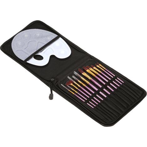 Pinceau Peinture - 12 Pièces - Poils Nylon - Manche Bois - Ferrule Métal - Pour Débutants Étudiants Artistes - Lot Complet (1/5)