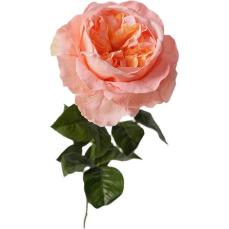 Bouquet de roses artificielles, centre de table réaliste, rose au toucher naturel, idéal pour un anniversaire, une salle à manger, une fête ou une maison.-Light Orange