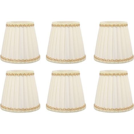 6 pièces ensemble petit abat-jour Style moderne pince en tissu sur ampoule lustre abat-jour pour mur de Table (1/4)
