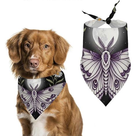Bandana pour chien motif espace galaxie requin bleu foulard mignon triangulaire bavoir taille unique motif 40 (1/5)