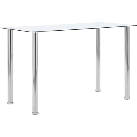 Table à manger Scandinave - Table de salle à manger Transparent 120x60x75 cm Verre trempé BV673967 - BonneVie (1/4)