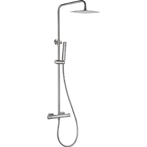 Conjunto ducha termostático Firenze níquel cepillado [ IMEX® ]