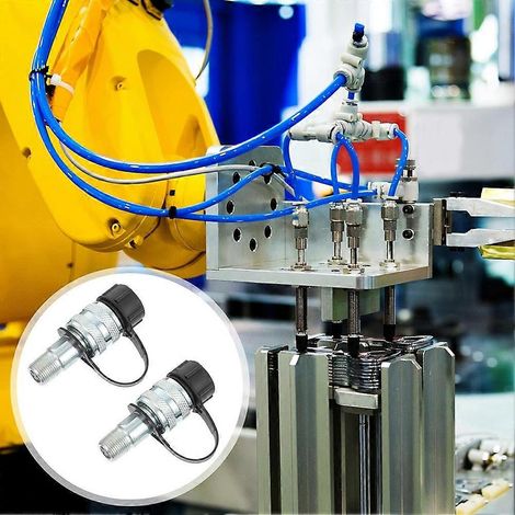 Deux adaptateurs de raccordement hydraulique femelles à connexion rapide en acier de 3/8 de pouce pour les connexions de tuyaux haute pression. (1/4)