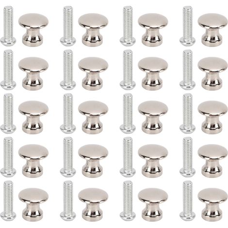 20 Sets Single Hole Small Handle 12x11MM Zinc Alloy Single Hole Jewelry Box Drawer Round Head Small HandleSilver White (1/5)