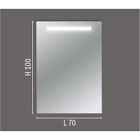 SCELTO DA DESIVERO Specchiera c/telaio alluminio c/neon integr.l70 x h100 x p2,5 senza interr. codice prod: DSV17590