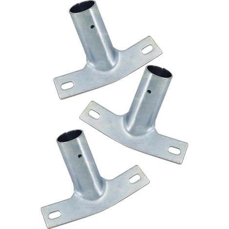 Lot de 3 supports muraux robustes en métal pour balais et manches - Support mural robuste pour outils de jardin, balais, pelles, râteaux - Rangement peu encombrant pour garage, abri de (1/5)
