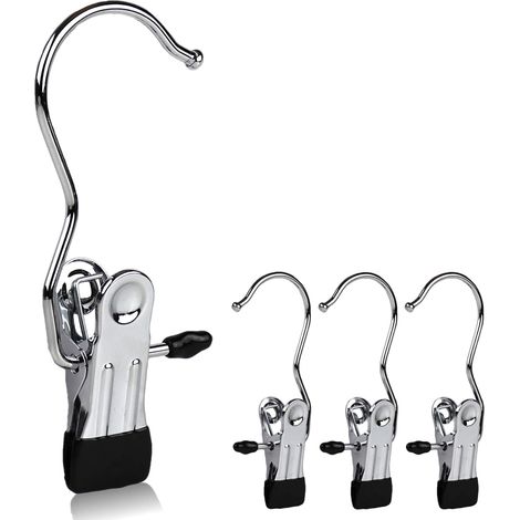 Lot de 10 cintres en métal à clip pour écharpe, ceinture, gant, chaussures – DELKEVIC (1/4)