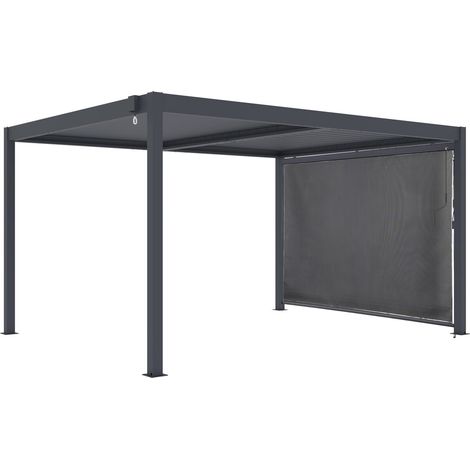 Pergola bioclimatica "Windsor" con tenda in alluminio - 3 x 4 m - Grigio