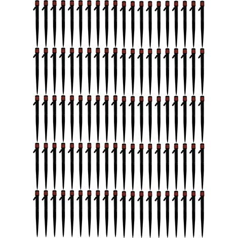 100 pièces émetteurs de goutte-à-goutte 360 ​​degrés débit d'eau réglable goutteurs pulvérisateur pour Patio pelouse lit système d'arrosage 13 cm/5.1in rouge (1/5)