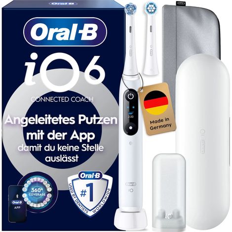 Oral-B iO Series 6, White Luxe Edition Elektrische Zahnbürste