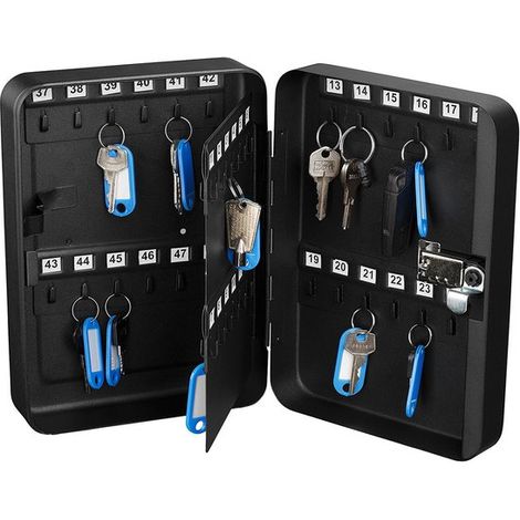 Caja fuerte para llaves de casa y coche, caja fuerte universal de pared para llaves, gestión de llaves, caja fuerte para llaves (color 1-48 posiciones para llaves, se regalan 20 llaveros). (1/5)