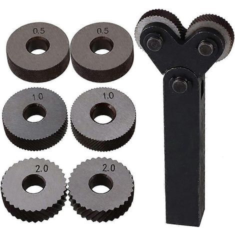 Doppelrad-Rändelset (7-teilig): lineare Rändelung (0,5 mm, 1 mm, 2 mm) (1/5)