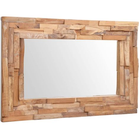 Espejo decorativo rectangular teca 90x60 cm vidaXL