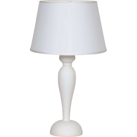 Lume In Legno Classico Bianco Opaco Con Paralume 1 Luce Sula