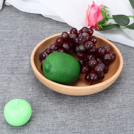 Assiette en bois naturelle 20 cm, plateau de service rond, support pour thé, nourriture, boissons et eau, présentoir en bois. (1/5)