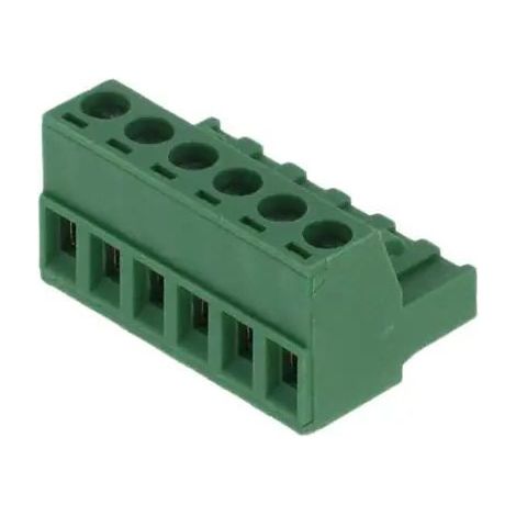 Connecteur bornier au chariot pas de 5,00 Femelle 6 Voies Vert