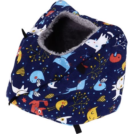 Nid suspendu chaud et épais pour perroquet, gain de place, tente en peluche avec crochets pour écureuil, perroquet et hamster (1/5)