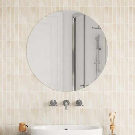 Miroir mural rond en verre de 70 cm