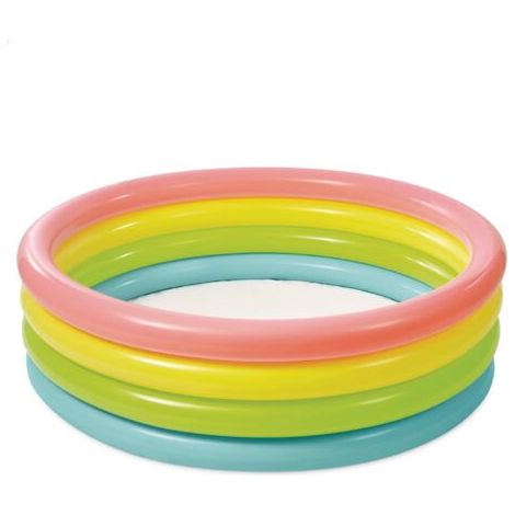 QORVA-1 piscine gonflable colorée au coucher du soleil de 86 cm x 25 cm, adaptée aux enfants et aux adultes en extérieur, pleine de plaisir, 4 couches (1/5)
