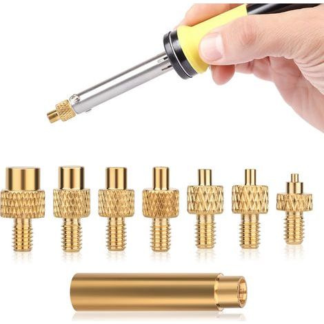 8 pcs Pannes de fer à Souder aide à la Fusion pour M2 M2.5 M3 M4 M5 M6 M8 T18, Weller Série ST Pannes de fer à Souder Accessoires pour Imprimante 3D Inserts Filetés écrous de Fusion (1/5)