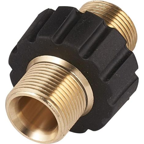 Raccord Rapide de Tuyau, Adaptateur pour Nettoyeur Haute Pression à Double Mâle M22 x 1,5 Compatible avec Karcher, Karcher HD & HDs Nettoyeur Haute Pression Tuyau (14 mm Diamètre) (1/4)