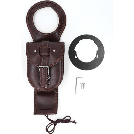 Sacoche de réservoir moto, cuir synthétique imperméable marron, compatible Benelli Leoncino 500 BJ500, remplacement qualité garage. (1/5)