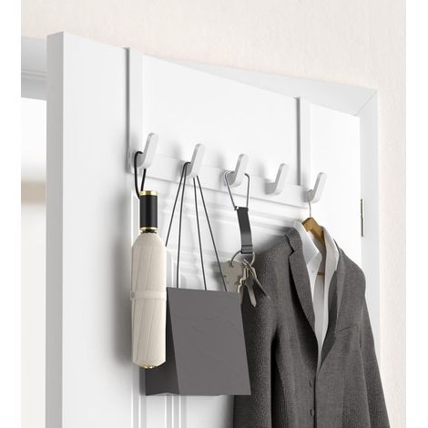 Crochet De Porte Avec Bras Allongé, Rangement D'accessoires Et Salle De Bain Et Porte-Serviettes - 1 Pièce, Blanc (1/4)