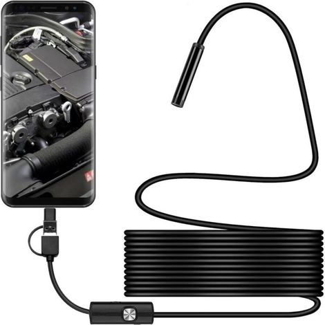 [NIEMALS VERWENDET] Endoskopkamera, Endoskop mit 8 LED-Leuchten, Endoskopkamera mit Typ C, für Android- und iOS-Smartphone, iPhone, iPad (5M)