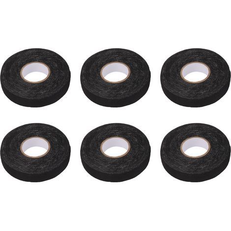 Stück schwarzes Gewebeband, geräuschdämpfend, hitzebeständig, stoßdämpfend, verschleißfest, schwer entflammbar, 19 mm x 25 m, Kabelbaumverpackung für Automotoren (1/5)
