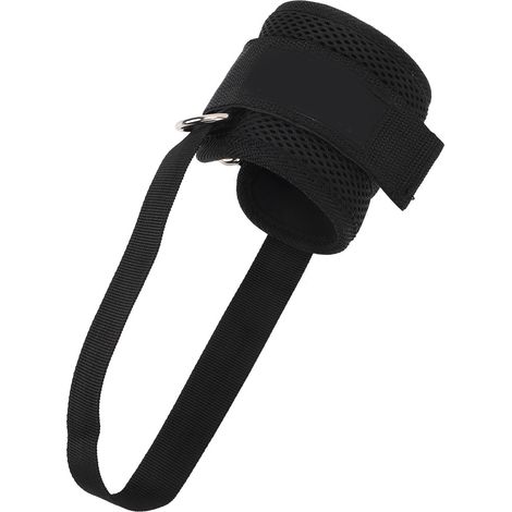 Sangle de cheville réglable, sécurité renforcée, polyvalente, pour câbles de musculation et appareils de musculation (noire) (1/5)