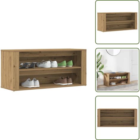 Schuhbank Artisan-Eiche 100x35x45 cm Holzwerkstoff - Schuhbank - Schuhbänke - Flurbank - Dielenbank (1/5)