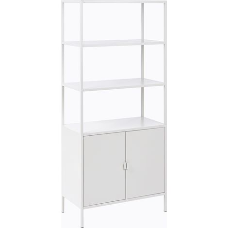 Armario de metal para oficina moderno 5 estantes acero con recubrimiento en polvo gris claro Kauri