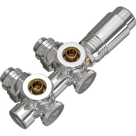 1 Pièce Robinet Thermostatique, Laiton, Filetage G 1/2, Chromé, Pour Radiateur