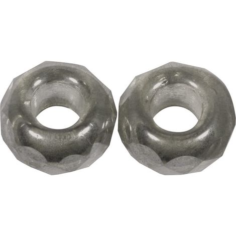 RAYHER - 2 PEZZI - PERLINE IN VETRO CONFORO GRANDE Ø13MM L.5 MM - COLORE ANTRACITE
