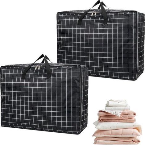 Set di 2 sacchi porta coperte,Borsa grande da 105 litri,Tessuto Oxford,Resistente all'umidità,Grande sacco per traslochi,biancheria da letto (1/5)