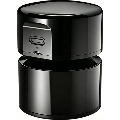 Mini aspirateur de table rechargeable USB, rotatif à 360°, autonomie de 120 minutes avec arrêt automatique, aspirateur de bureau compact pour l'école, le bureau et la maison, noir (1/5)