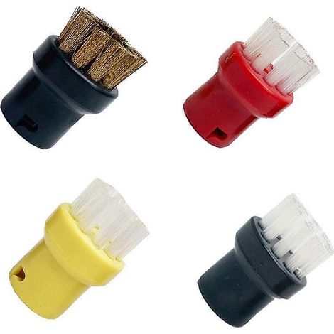 Ensemble de 4 lingettes pour balai vapeur Kärcher avec brosses en nylon et en cuivre pour un nettoyage en profondeur des cheveux blancs (1/5)