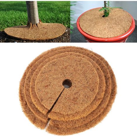 (25 cm, 1 pièce) Tapis de paillis en fibre de coco naturelle pour arbres, protège-pot de fleurs, coussin anti-mauvaises herbes, chaud et anti-humidité