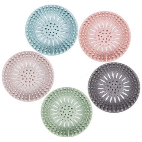 LAN Abflusssiebe, Haarfänger, Duschabflussschutz, flexibles TPR-Material, verschiedene Farben für Bad, Badewanne, Dusche und Waschbecken, 5er-Pack (1/5)