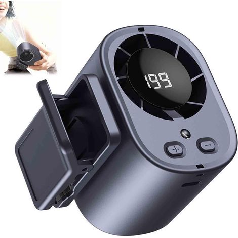 Climatiseur portable à clip pour voiture, mini ventilateurs de refroidissement personnels rechargeables par USB, 2026 avec écran LED, rotation à 360°, 199 vitesses réglables pour la maison (1/5)