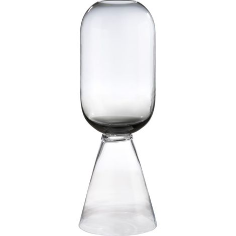 Vase de Sol, en Verre, pour Herbe de la Pampa - Hauteur : 80 cm x Ø 27 cm - Noir (1/2)