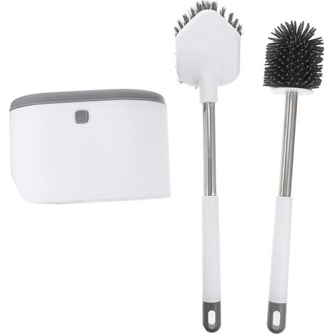 Brosse WC, TPR, blanc, murale, pour cuvette et salle de bain (1/5)