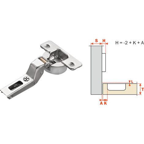 Cerniera per Mobili Forti Spessori Serie Silentia C2ABPE9 Collo 10 Pezzi