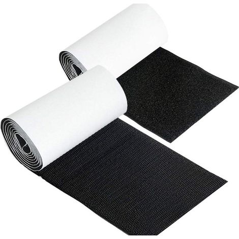 Velcro extra large auto adhésif dimensions 1 m x 10 cm couleur noire (1/5)