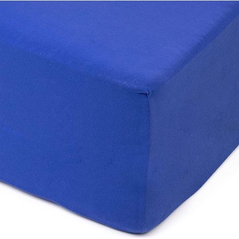 Amago - Lenzuolo, Angoli Elasticizzati 50 cm, 100% Cotone, 200 x 200 cm - Blu (1/5)