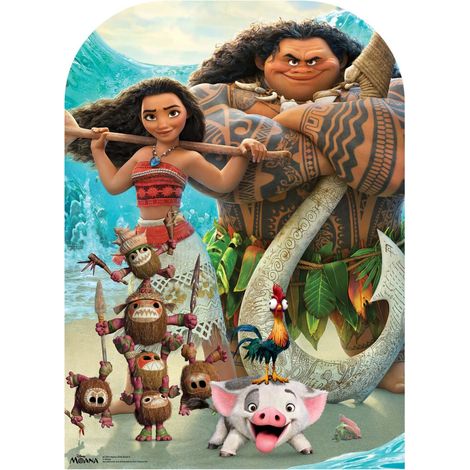 Figurine en carton Passe tête Vaiana (Moana) et Maui Disney H 95 CM (1/5)