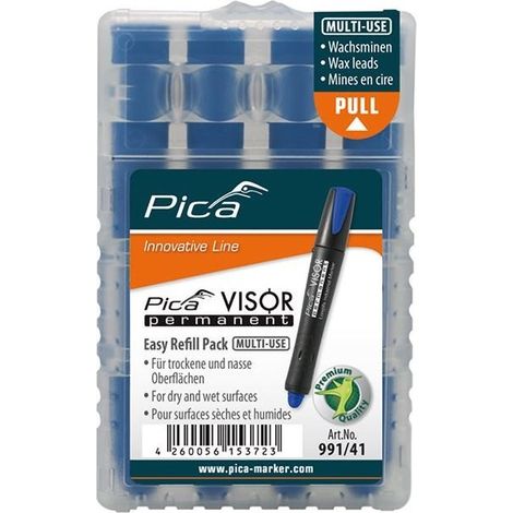 Ricarica Marcatore Visor Mm 10 Pz 4 Blu 991/41 Pica (1/4)