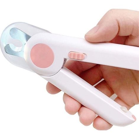 Professioneller Krallenschneider für Hunde und Katzen, mit LED-Licht und Spritzschutz für kleine und mittelgroße Haustiere (rosa) (1/4)