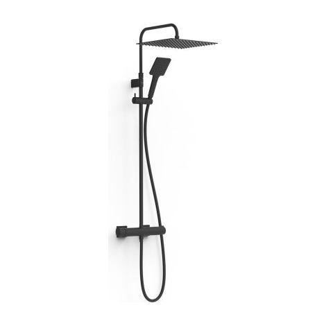 Ensemble mitigeur mural 2 voies pour douche Project Noir mat - TRES 22119101NM