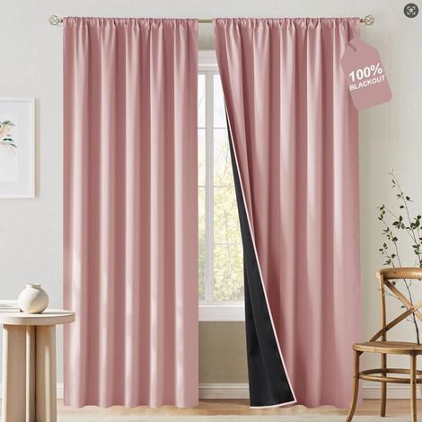 Lot de 2 Rideaux Occultants 132x213 cm - Parfait pour Chambre à Coucher, Isolation Thermique & Anti-Lumière (1/5)
